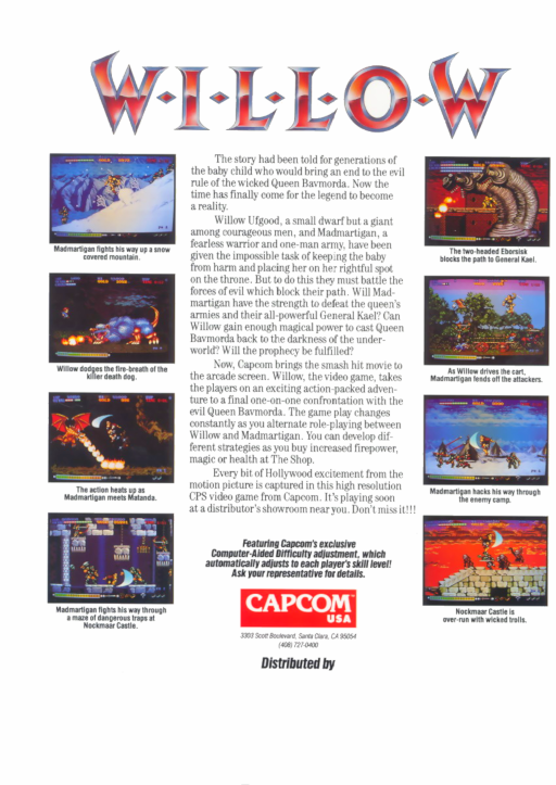 Willow (USA Old Ver.) Arcade Game Cover